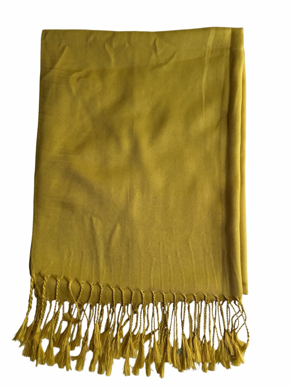Rectangular Mustard Yellow Fringe Scarf / Hijab